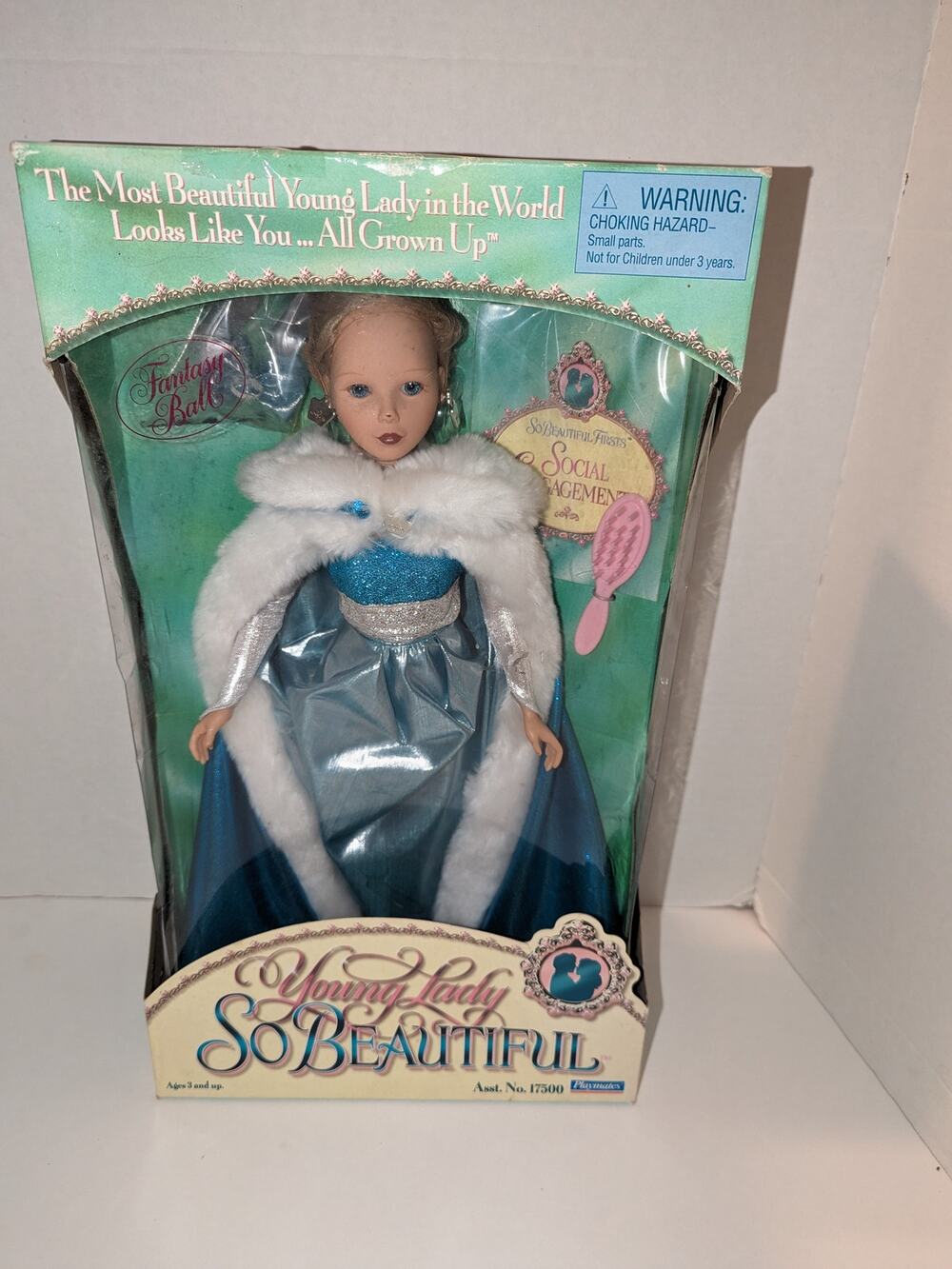 Vintage 1996 16" Young Lady So Beautiful Vinyl Doll Fantasy Ball Playmates NIB